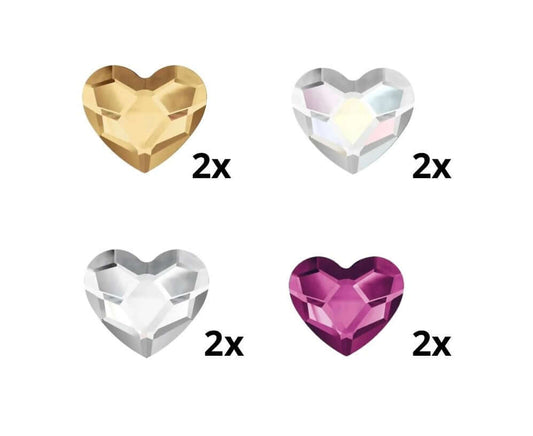 Pack Crystals Heart Gema Dental Tooth Gems Corazón - 8 ud